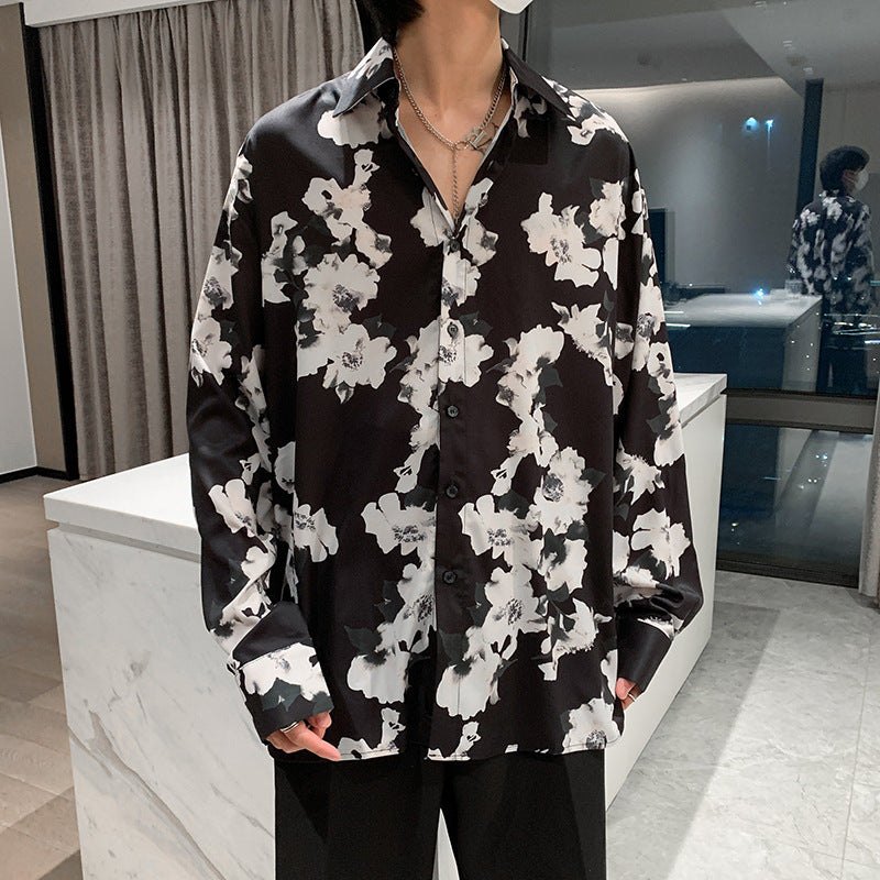Men's Casual Loose Long Sleeve Printed Shirt
